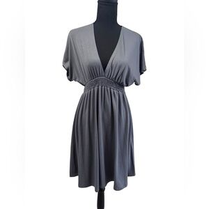 Women’s Mossimo supply company Grey baby doll plunging neck line dress size M